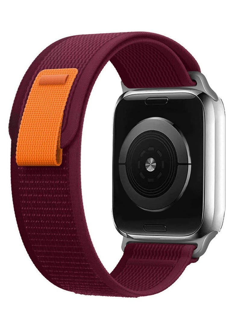 Watch band Trail for Apple watch 38mm 40mm 41mm Nylon Woven Sport Strap for iWatch Series Ultra/8/7/SE/6/5/4/3/2/2 Maron