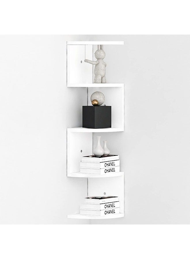 DAREU Corner Shelf 5 Tier Shelves For Wall Storage, Easy-To-Assemble Floating Wall Mount Shelves For Bedrooms And Living Rooms, Espresso Finish (White) - Image 1