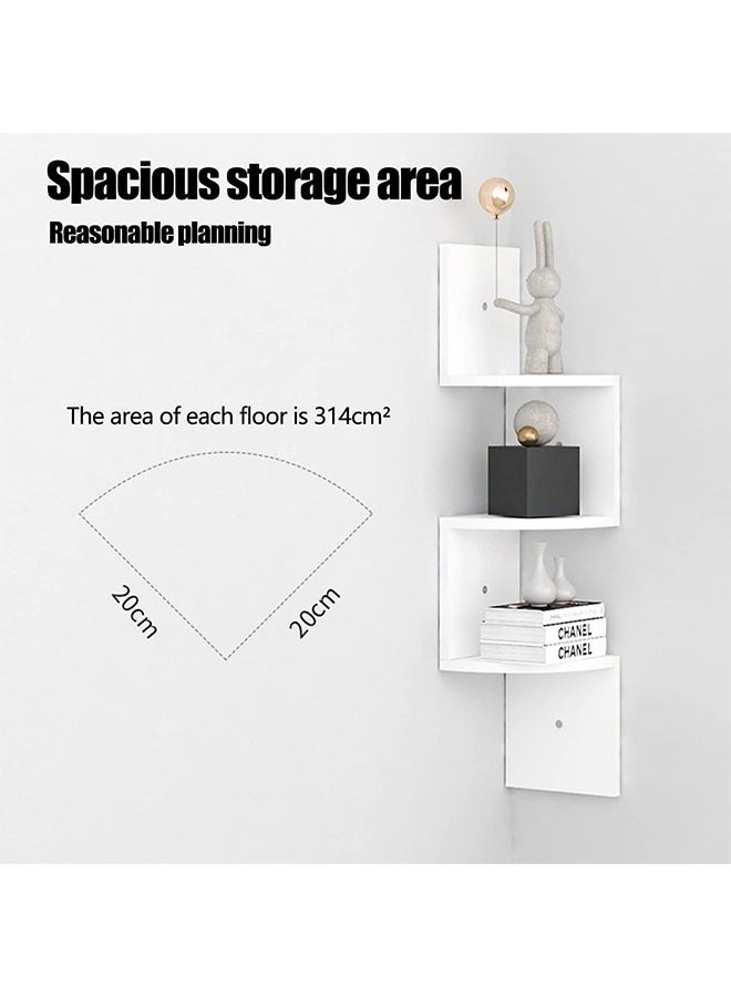 DAREU Corner Shelf 5 Tier Shelves For Wall Storage, Easy-To-Assemble Floating Wall Mount Shelves For Bedrooms And Living Rooms, Espresso Finish (White) - Image 2