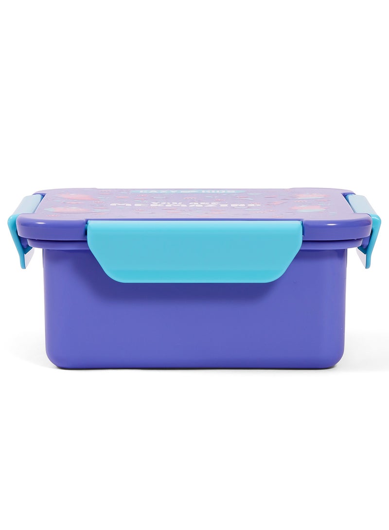 Eazy Kids صندوق غداء مصنوع من مواد خالية من BPA والفثالات، حورية البحر - بنفسجي، 650 مل - Image 3