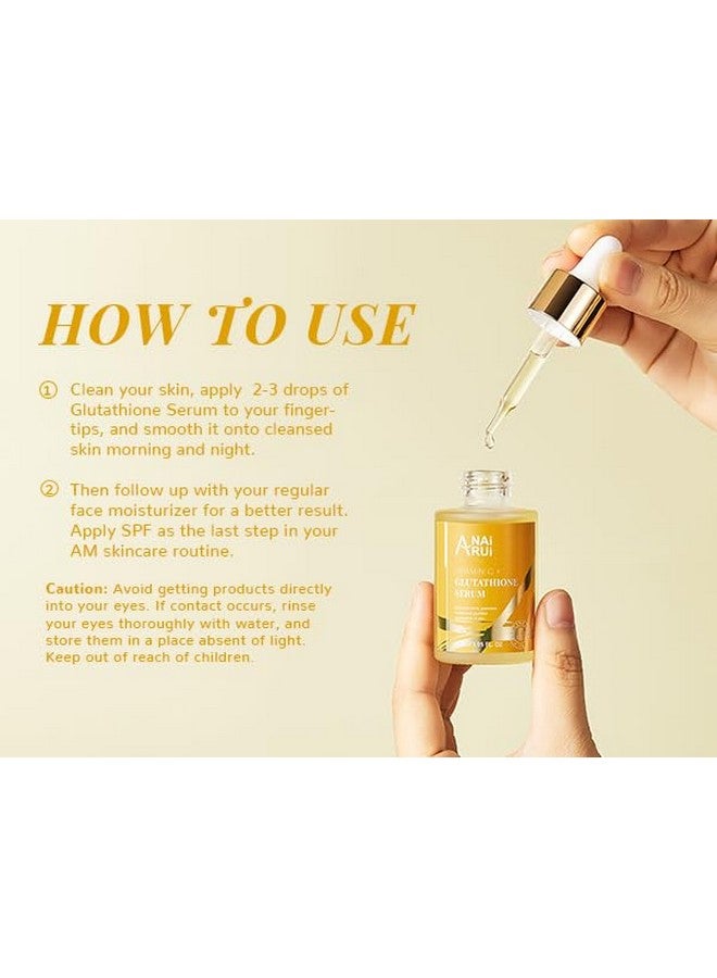 ANAI RUI Vitamin C Glutathione Serum With Hyaluronic Acid And Niacinamide For Dark Spotswrinkles Improves Skin Tone Hydrating & Glowing 1.05Fl.Oz - Image 5