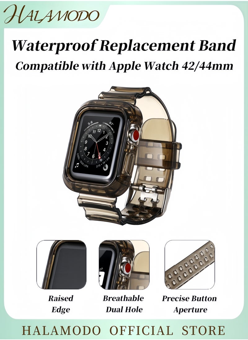 Generic - Watch Band Compatible for Apple Watch 42 44mm Clear Band Soft Shockproof Band Strap Anti Scratch Watch Band Waterproof Replacement Band for Women & Men - Image 1
