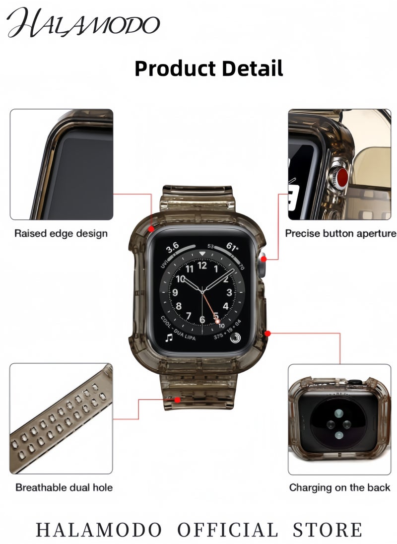 Generic - Watch Band Compatible for Apple Watch 42 44mm Clear Band Soft Shockproof Band Strap Anti Scratch Watch Band Waterproof Replacement Band for Women & Men - Image 1