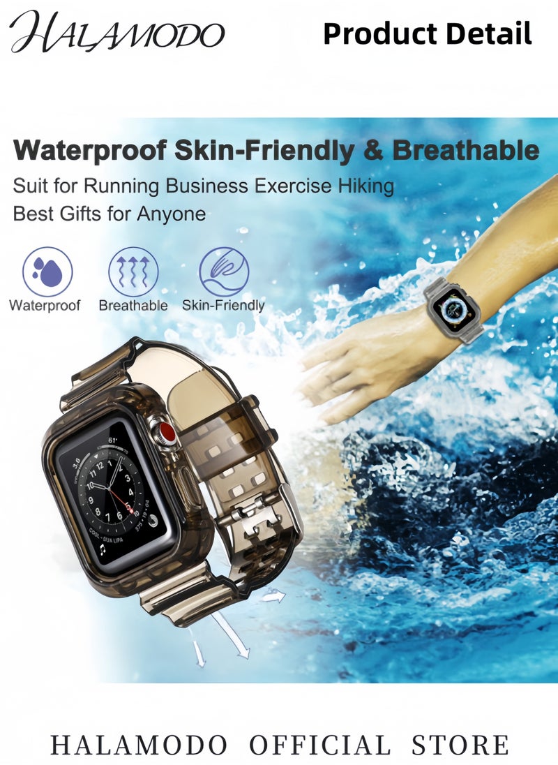 Generic - Watch Band Compatible for Apple Watch 42 44mm Clear Band Soft Shockproof Band Strap Anti Scratch Watch Band Waterproof Replacement Band for Women & Men - Image 1