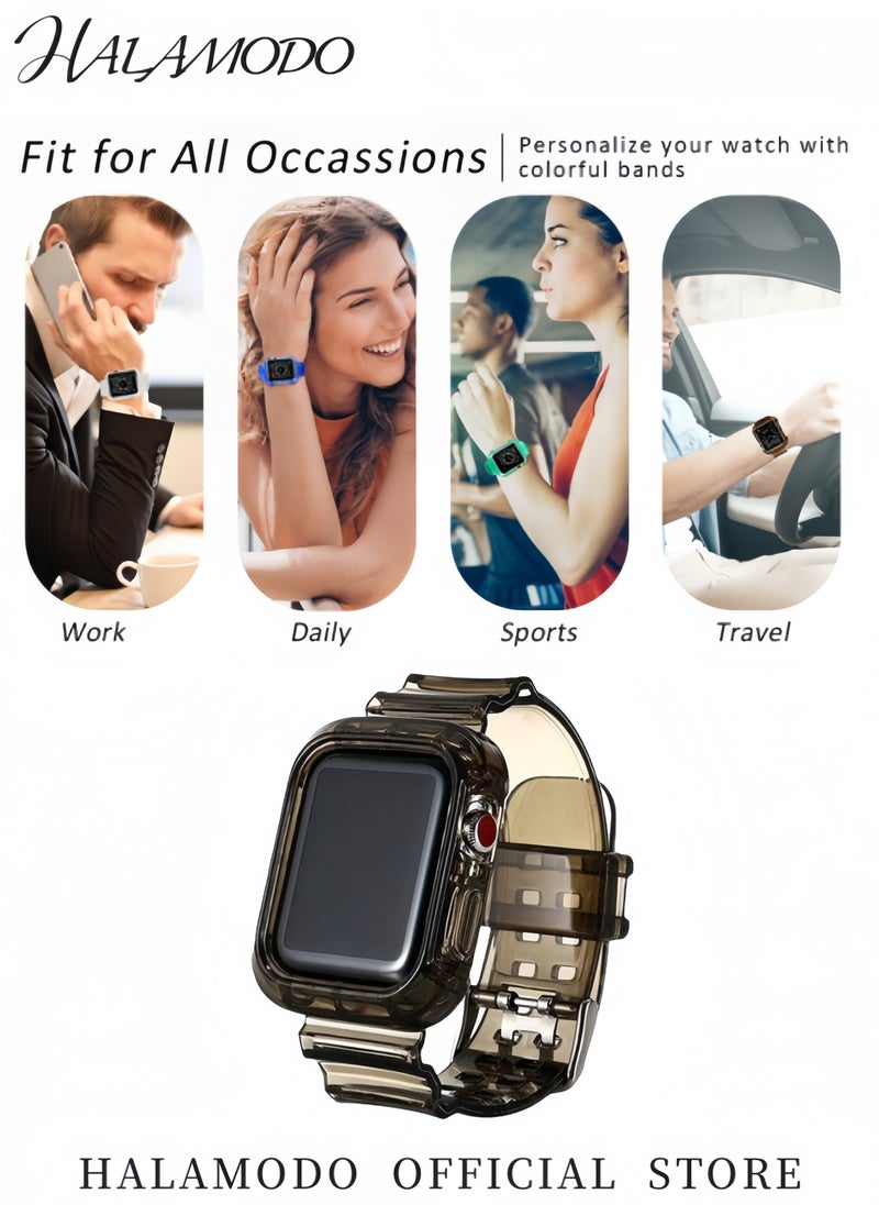 Generic - Watch Band Compatible for Apple Watch 42 44mm Clear Band Soft Shockproof Band Strap Anti Scratch Watch Band Waterproof Replacement Band for Women & Men - Image 1