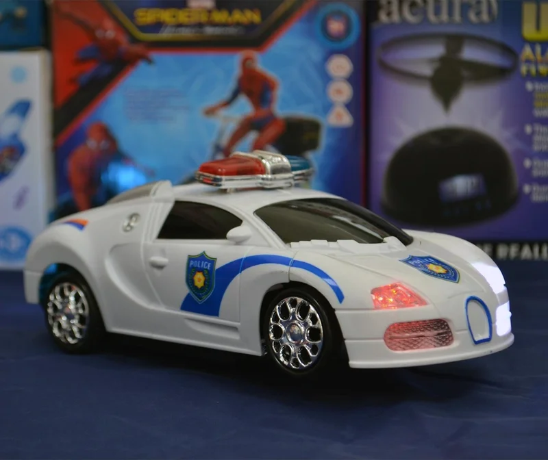 Beren Transformers-Police Car with Lights, Sounds and Sensors that Turns into a Robot