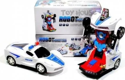 Beren Transformers-Police Car with Lights, Sounds and Sensors that Turns into a Robot