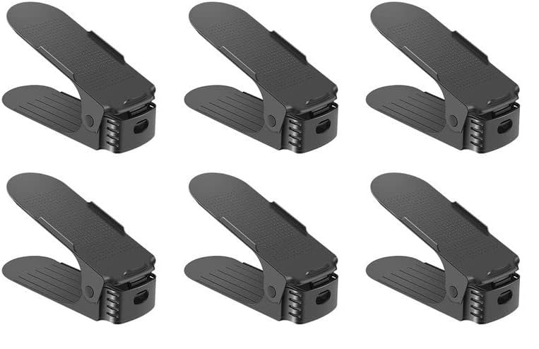 FYCAN Shoe Slots Organizer Space Saver Double Deck Adjustable Shoe Slots for Closet PACK OF 6