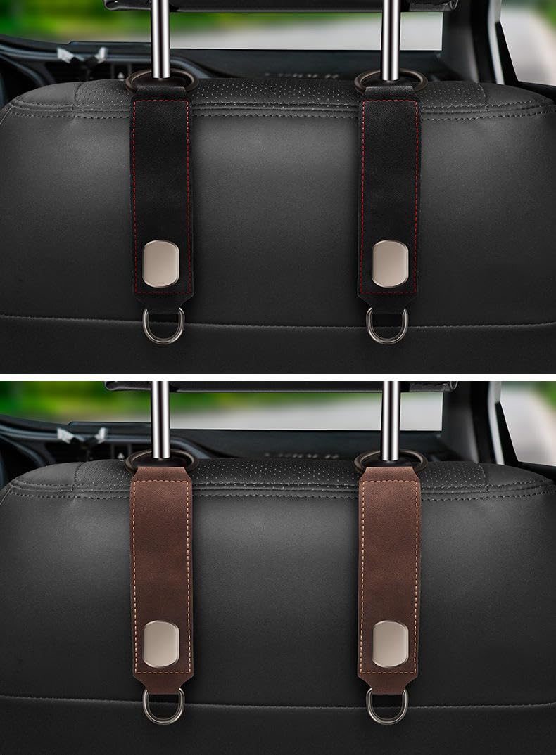 Nibbler Set of 2 Car Seat Hooks, Car Seat Back Storage Hook, Headrest Hooks for Car, Car Hooks for Purses and Bags (Black) - Image 4