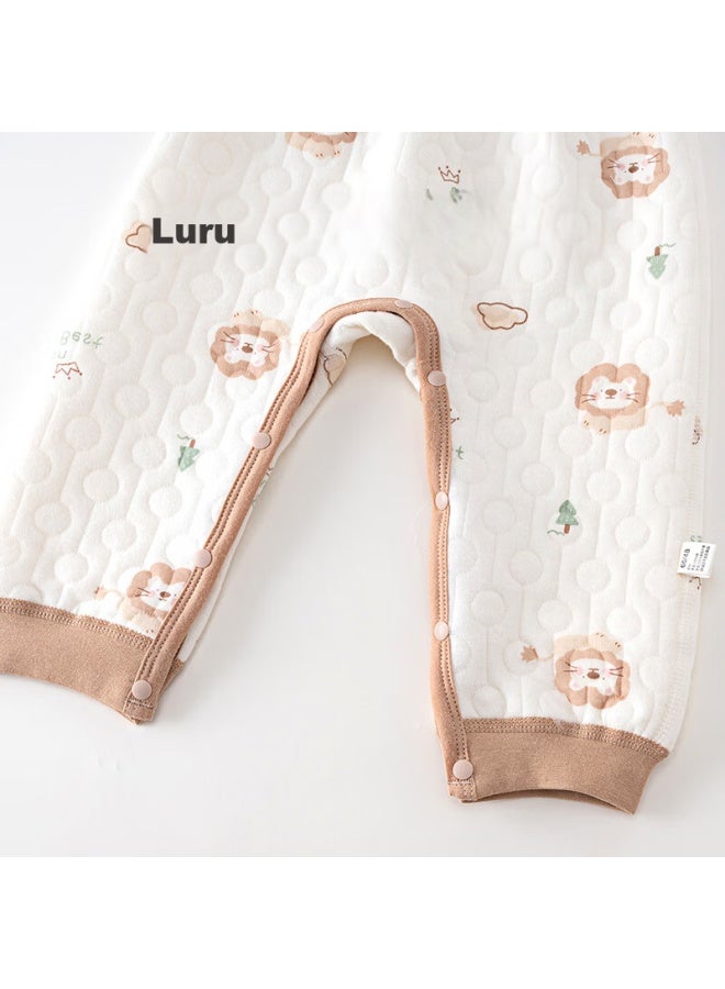 Shubeiyi Baby Clothes Infant Underwear Set Warm Cotton-padded Sleepwear Homewear Coffee Color Size 66