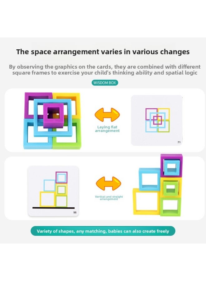 لعبة تدريب التفكير المنطقي المربعة للأطفال، لعبة تعليمية تفاعلية بين الوالدين والطفل - اللون: كتلة دورة حادة - Image 4