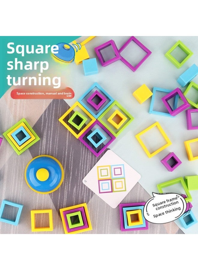 لعبة تدريب التفكير المنطقي المربعة للأطفال، لعبة تعليمية تفاعلية بين الوالدين والطفل - اللون: كتلة دورة حادة - Image 2