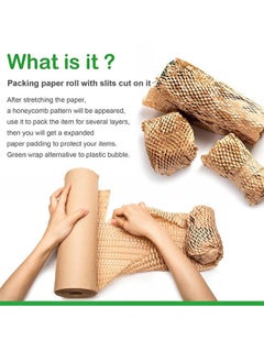 Taimi Eco Friendly Packaging Honeycomb Packing Paper for Moving Dishes Breakables Bubble Cushion Wrap Roll Bulk Gift Wrapping Shipping Supplies Box Void Filler Fragile Items - Size: 50cmX50m  - Image 5