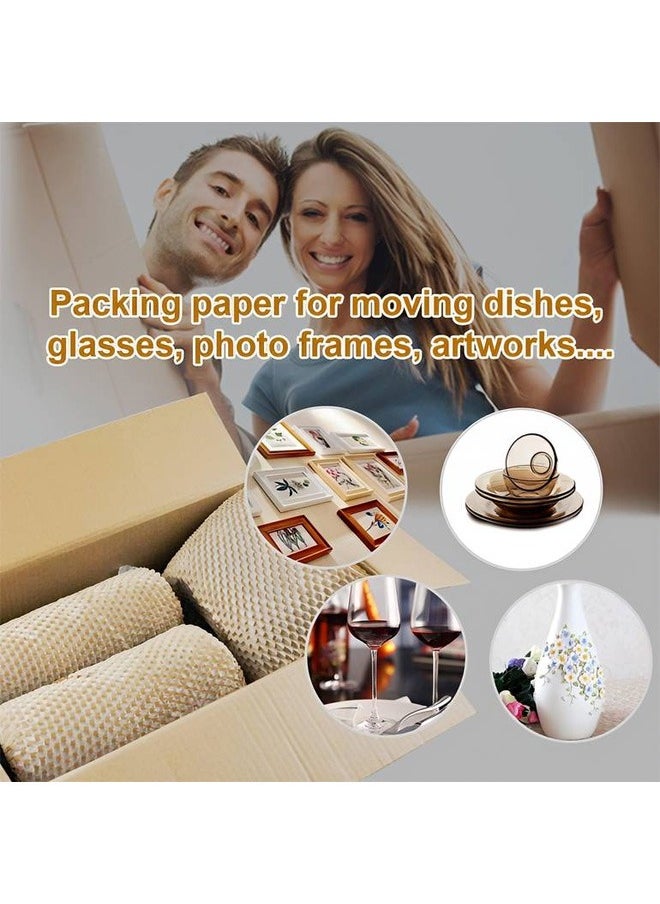 Taimi - Eco Friendly Packaging Honeycomb Packing Paper for Moving Dishes Breakables Bubble Cushion Wrap Roll Bulk Gift Wrapping Shipping Supplies Box Void Filler Fragile Items - Size: 50cmX50m - Image 1
