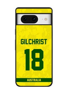 Rugged Black Edge case for Google Pixel 8, Custom Slim fit Flexible Anti Drop Thin Phone Case Cover - Team Australia Adam Gilchrist, Jersey No 18