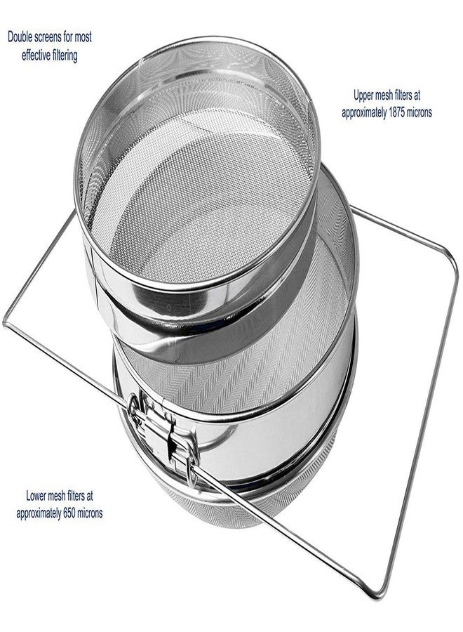 DECKAS Honey Stainless Steel Strainer Double Sieve, Bee Keeping Equipment Filter with Extendable Arms - Image 3