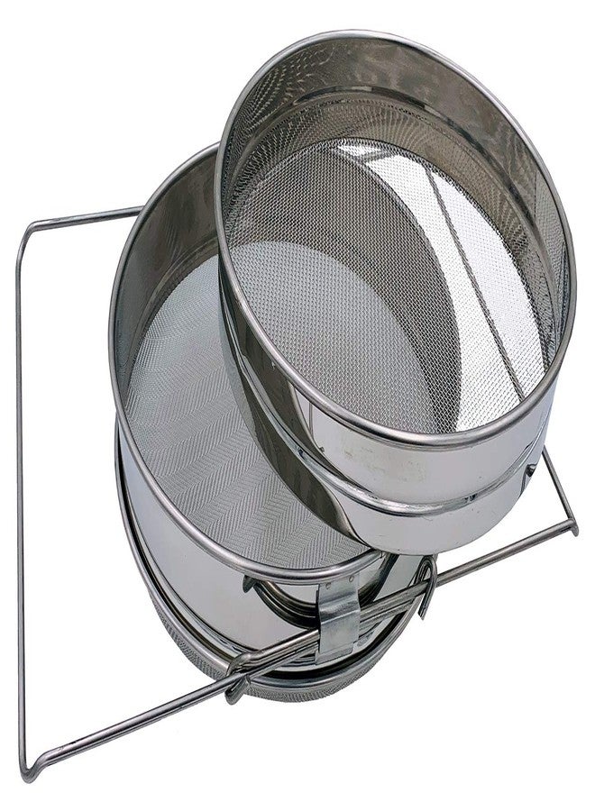 DECKAS Honey Stainless Steel Strainer Double Sieve, Bee Keeping Equipment Filter with Extendable Arms - Image 1