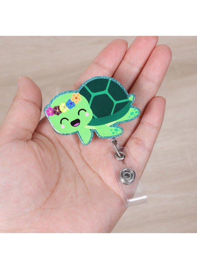 BEZTN Cute Girly Sea Turtle Badge Reel, Funny ID Badge Holder with Retractable Clip, Animal Work Badge Clip for RN CNA LPN LVN Hospital Medical Worker Doctor Teacher Nursing Student - Image 3