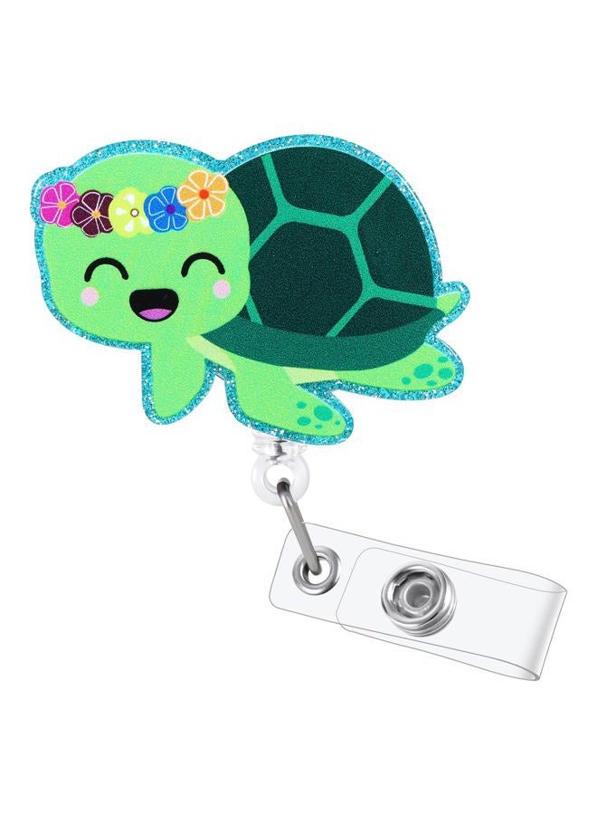BEZTN Cute Girly Sea Turtle Badge Reel, Funny ID Badge Holder with Retractable Clip, Animal Work Badge Clip for RN CNA LPN LVN Hospital Medical Worker Doctor Teacher Nursing Student - Image 1