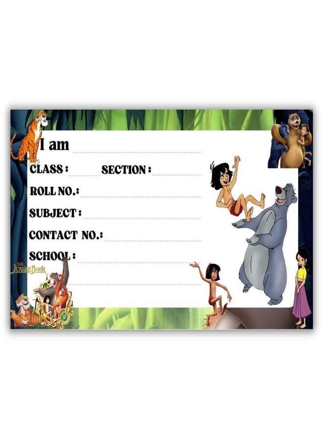 AanyaCentric Set of 36 Cartoon Printed Name Sticker for Kids | 4 x 2 inch | Self Fill in Sticky School Labels for Book Register Copy - Image 1