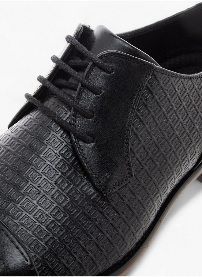 DUCHINI Men's Textured Derby Shoes with Lace-Up Closure  - Image 4