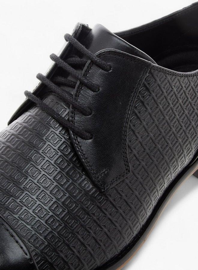 DUCHINI Men's Textured Derby Shoes with Lace-Up Closure - Image 4