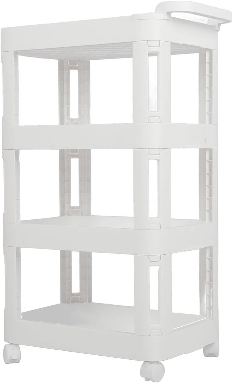 Rolling Storage Cart with Wheels, 4 Tiers Portable Mobile Utility Cart for Living Room Kitchen Classroom Dorm, Organizer Shelf for Snack, Craft, Makeup, Baby Essentials (820) - Image 1