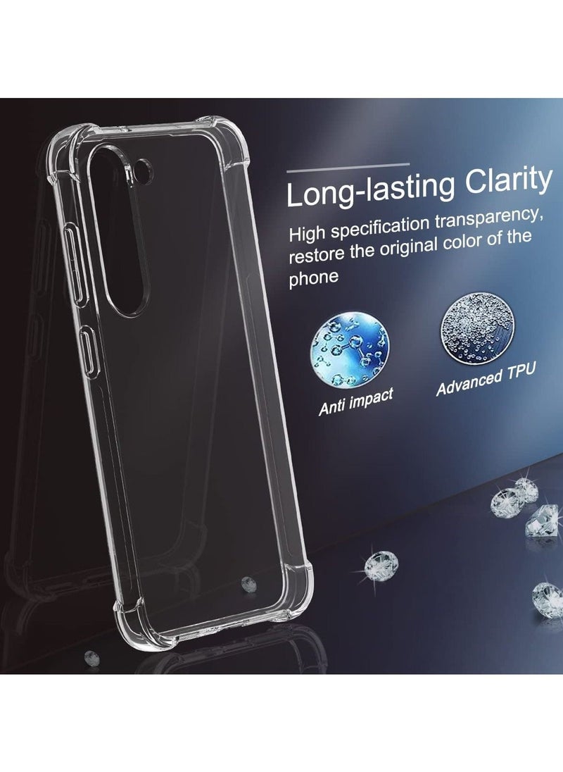 Raxoom Samsung Galaxy S23 Case,Samsung S23 Case Clear Transparent Reinforced Corners TPU Shock-Absorption Flexible Cell Phone Cover - Image 2