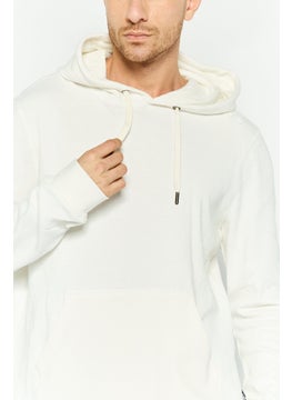 DKNY Jeans Men Hooded Textured Long Sleeves Sweatshirt, White  - Image 3