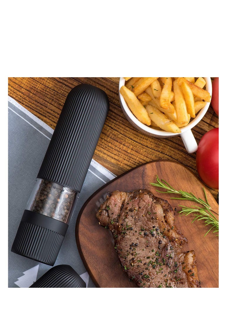 Electric Salt and Pepper Mill Grinders Set Thickness Adjustable Herb Spice Mill with Led Light Visible Container For Kichen  - Image 3