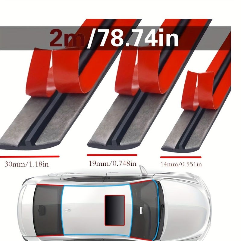 14mm Soundproof Car Windshield Sealing Strip Waterproof Dustproof For Roof Edges - Image 2