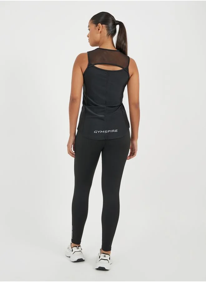 Styli Gymspire Edition - Label Back Mesh Insert Tank Top