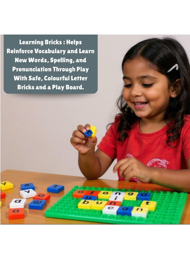 Smart Learning Bricks Alphabet | Board Game & Alphabet Tiles | Children Make New Words & Spelling | Letter Identification | New Vocabulary | Educational with Fun for Kids | Ages 4 & Up - Image 2