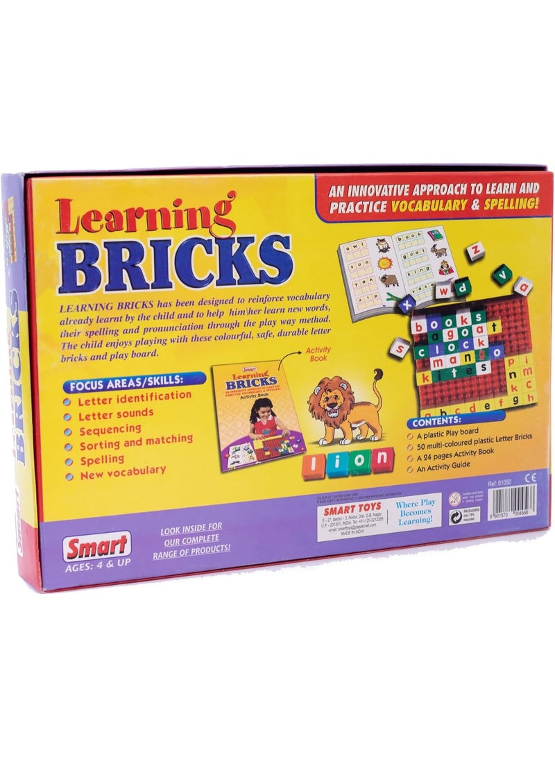Smart Learning Bricks Alphabet | Board Game & Alphabet Tiles | Children Make New Words & Spelling | Letter Identification | New Vocabulary | Educational with Fun for Kids | Ages 4 & Up - Image 4