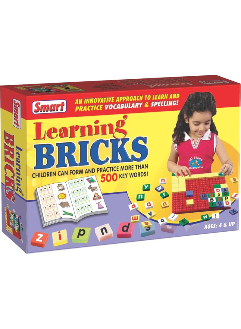 Smart Learning Bricks Alphabet | Board Game & Alphabet Tiles | Children Make New Words & Spelling | Letter Identification | New Vocabulary | Educational with Fun for Kids | Ages 4 & Up - Image 1