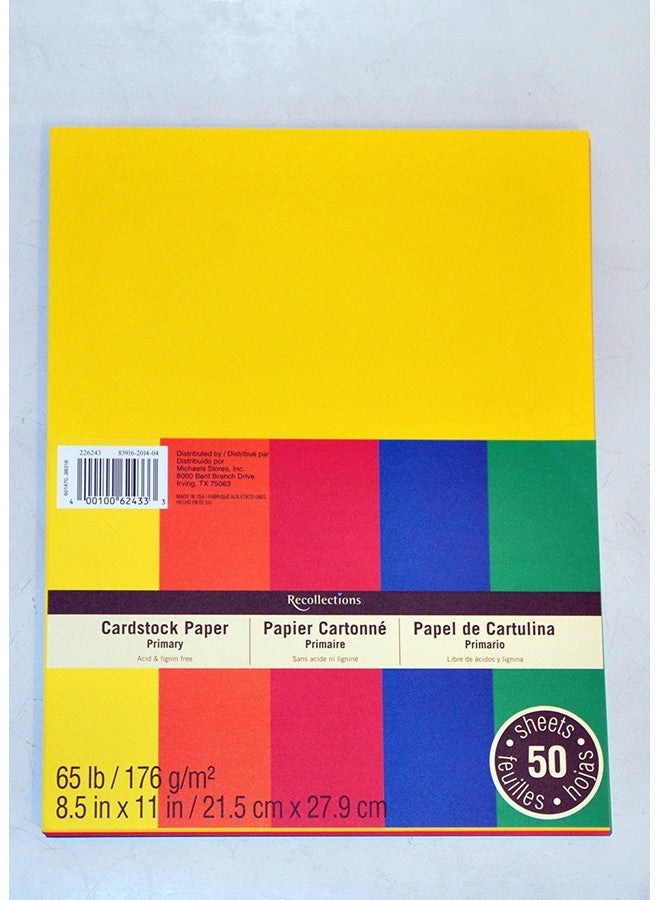 Recollections Cardstock Paper 8 1/2 X 11 Primary Colors 50 Sheets (Value 2Pack)