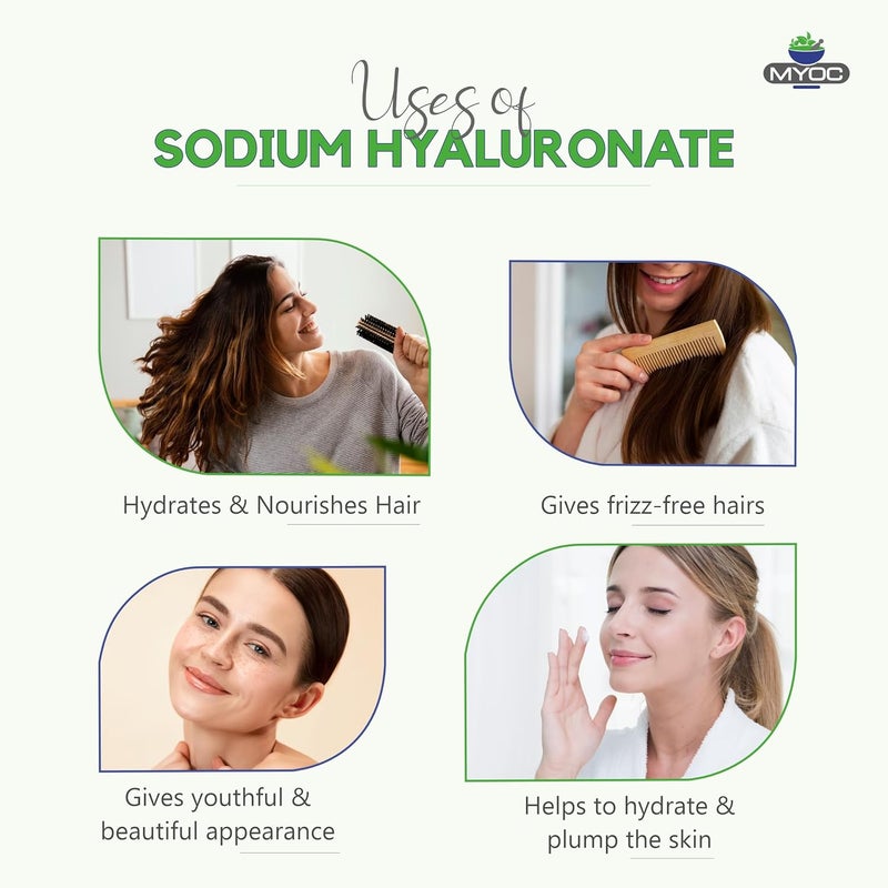 MYOC Sodium Hyaluronate Powder (Hyaluronic Acid Powder) - 10 g Sodium Hyaluronate Cosmetic Grade - Perfect Ingredients for Skin Hydration and Moisturisation - Image 4