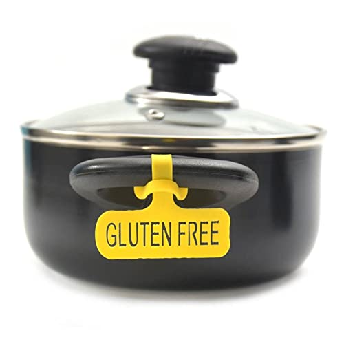 Name-Me ARG Gluten Free Silicone Labels for Kitchen. Set of 4 Tags for Pans and 2 Tags for Pots. Kitchen Storage and Organization Accessories. Yellow - Image 3
