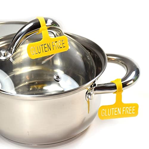 Name-Me ARG Gluten Free Silicone Labels for Kitchen. Set of 4 Tags for Pans and 2 Tags for Pots. Kitchen Storage and Organization Accessories. Yellow - Image 5