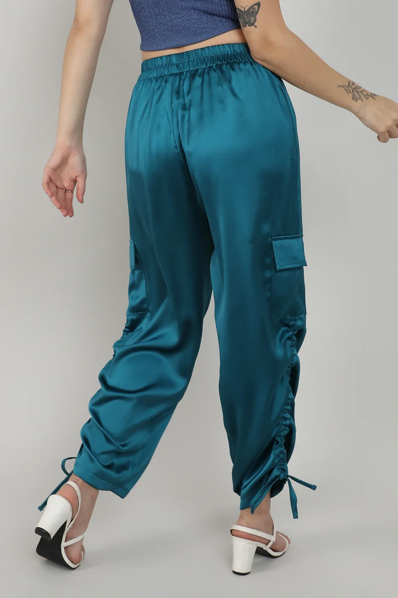 كامبوس سوترا Ruched السراويل البضائع الساتان