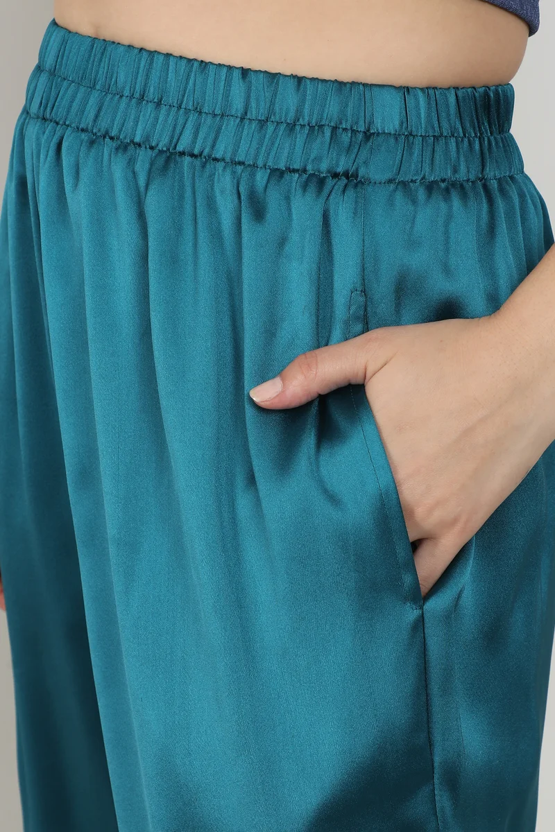 كامبوس سوترا Ruched السراويل البضائع الساتان