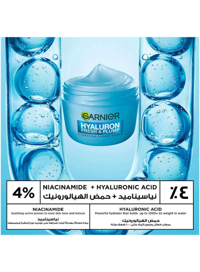 Garnier SkinActive, Fresh & Plump Moisturizer Cream, 4% [Niacinamide + Hyaluronic acid], For Dehydrated & Dull Skin - Image 3