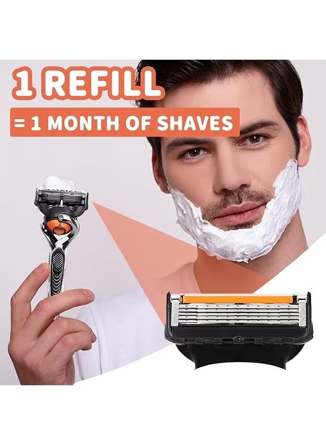 8-Piece Men's Razor Blade Replacement Set with Free Handle - Ultra Sharp Stainless Steel Blades for Smooth Shaving, Includes Replaceable Heads, Double Edge Razor Blades, Travel Carry Shaver - Image 3