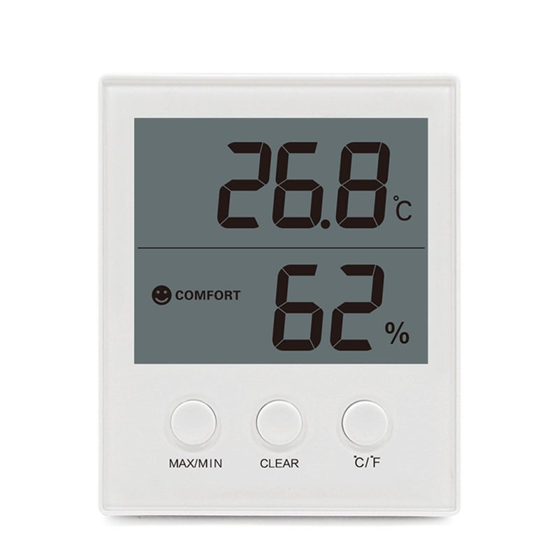 White Hygrometer Indoor Hygrometer Humidity Clock Meter(Without Battery) - Image 3