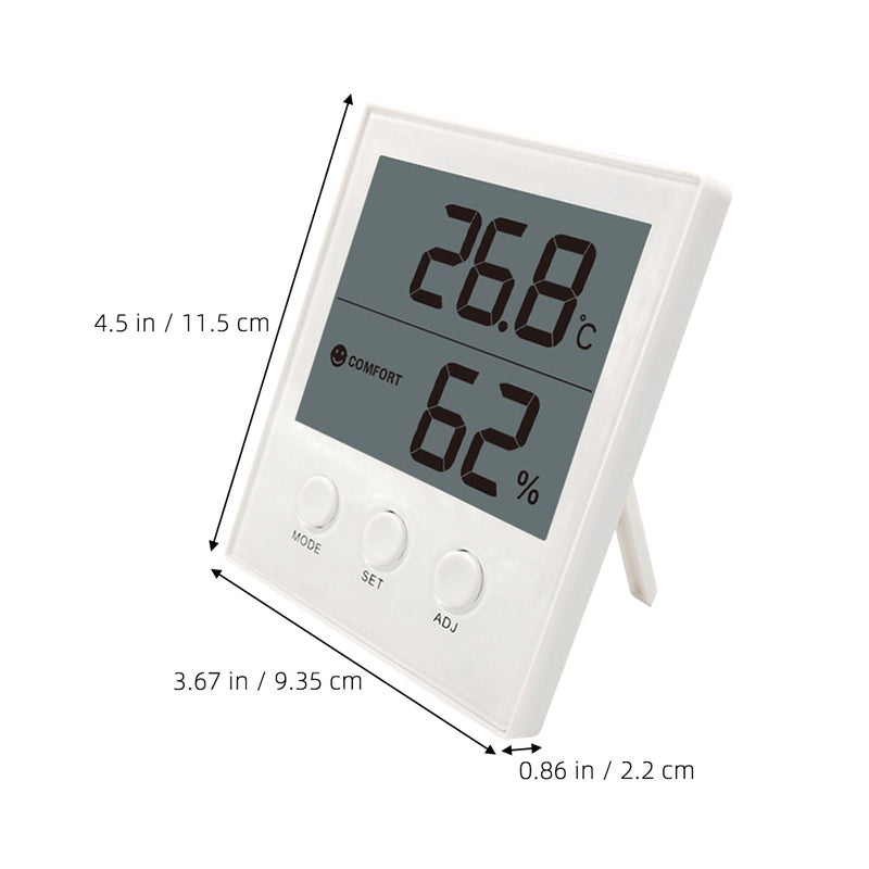 White Hygrometer Indoor Hygrometer Humidity Clock Meter(Without Battery) - Image 2