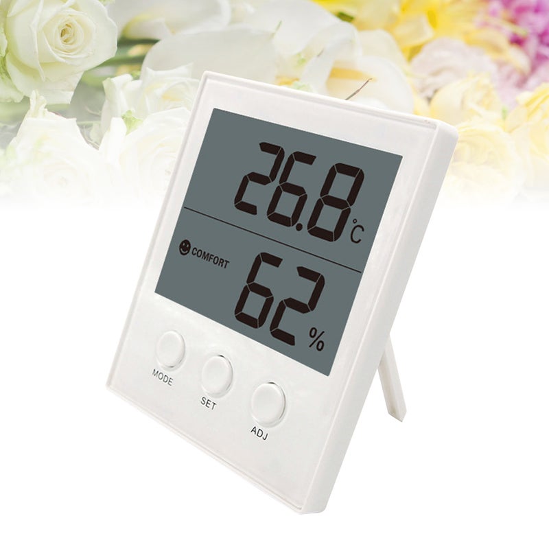 White Hygrometer Indoor Hygrometer Humidity Clock Meter(Without Battery) - Image 4