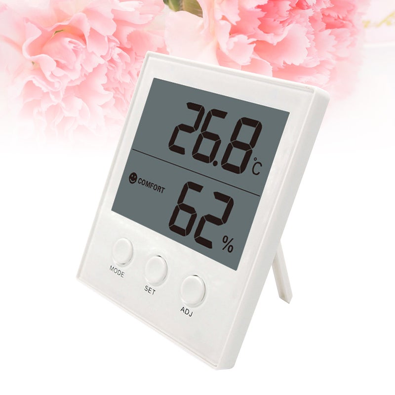 White Hygrometer Indoor Hygrometer Humidity Clock Meter(Without Battery) - Image 1