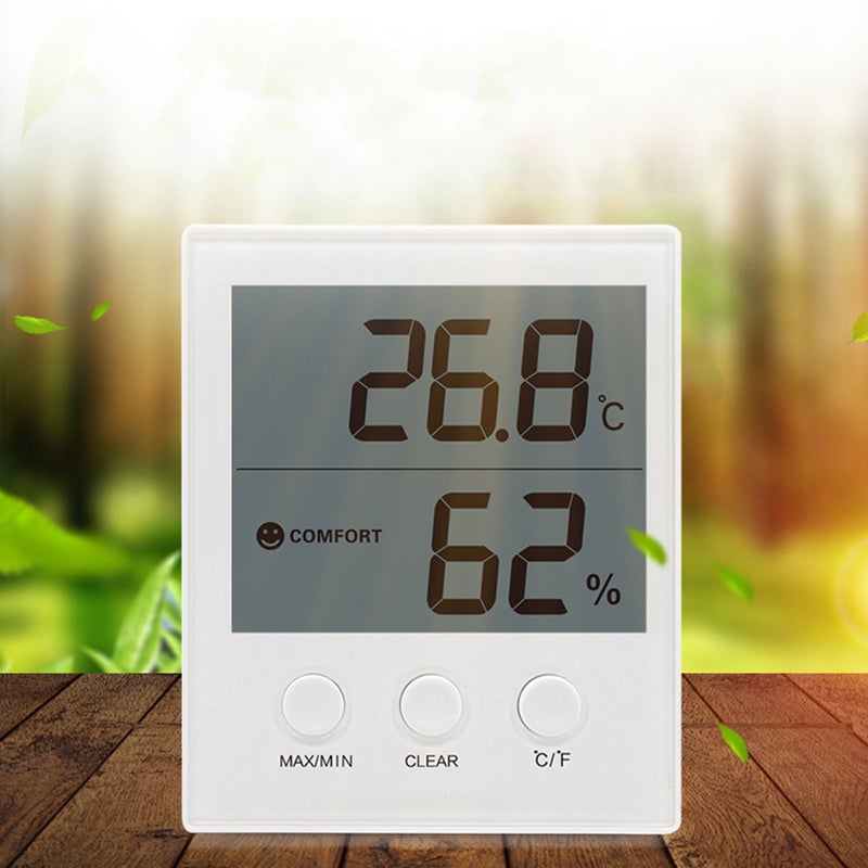 White Hygrometer Indoor Hygrometer Humidity Clock Meter(Without Battery) - Image 5
