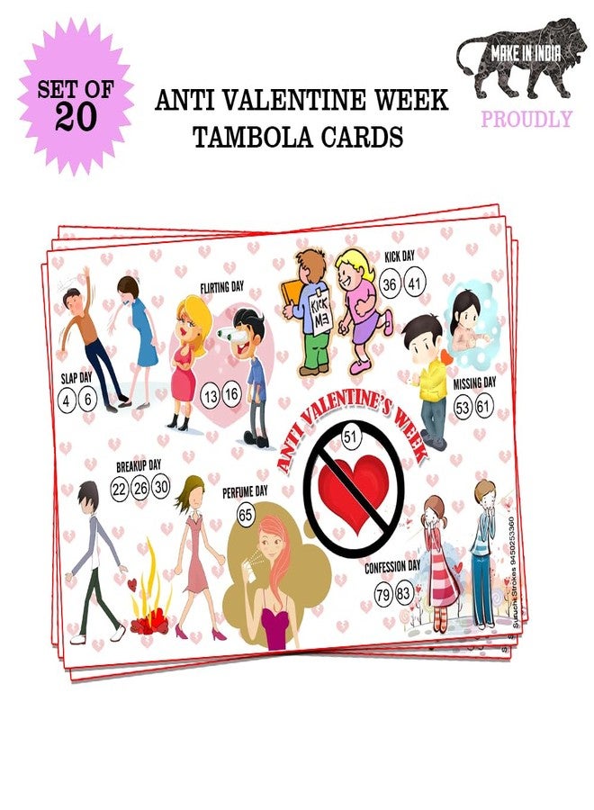 Suruchi Strokes Anti Valentine's Day Tambola Lotto Ticket Kukuba | Housie Games | Kitty Party Theme Games Pack of 20 - Image 4