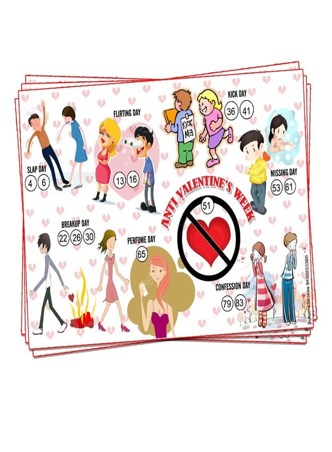Suruchi Strokes Anti Valentine's Day Tambola Lotto Ticket Kukuba | Housie Games | Kitty Party Theme Games Pack of 20 - Image 1